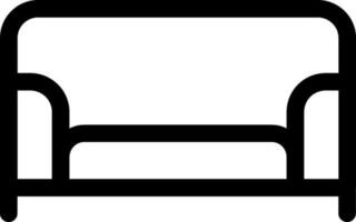 Gliederung Sofa Symbol im eben Stil. vektor