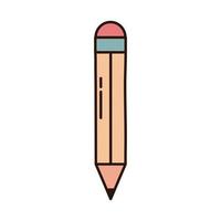 skola utbildning trä penna försörjningslinje och fyll stil ikon vektor
