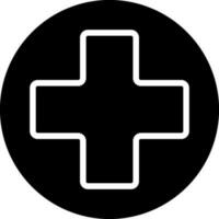 medicinsk tecken eller symbol i svart och vit Färg. vektor