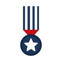 minnesdag medalj stjärna band ära amerikansk firande platt stilikon vektor