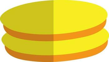 Gelb und Orange Münzen auf Weiß Hintergrund. vektor