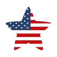 minnesdag flagga formade stjärnemblem amerikansk firande platt stilikon vektor