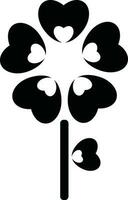 Herz Blume Glyphe Symbol im eben Stil. vektor