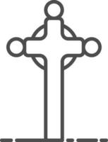 katolik korsa ikon i tunn linje konst. vektor