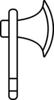 isoliert Beil Symbol im schwarz dünn Linie Stil. vektor
