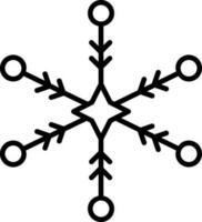 schwarz Linie Kunst Schneeflocke Symbol im eben Stil. vektor