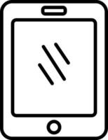 isolerat läsplatta ikon i svart tunn linje konst. vektor