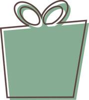 platt illustration av grön gåva låda. vektor