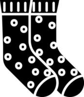 schwarz und Weiß Socken Symbol im eben Stil. vektor