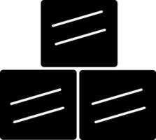 Blöcke oder Würfel Symbol im schwarz und Weiß Farbe. vektor