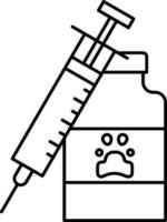 veterinär vaccin ikon i linje konst. vektor