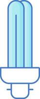 cfl kompakt fluorescerande ljus Glödlampa ikon i blå och vit Färg. vektor