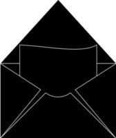 schwarz und Weiß Brief im Umschlag. Glyphe Symbol oder Symbol. vektor