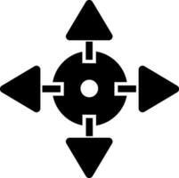 fyra sätt riktning pilar i svart och vit Färg. vektor