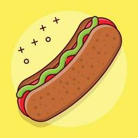 Hotdog-Vektorillustration auf einem Hintergrund. Premium-Qualitätssymbole. Vektorsymbole für Konzept und Grafikdesign. vektor