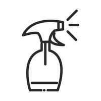 Reinigungssprühflasche Waschmittelversorgung häusliche Hygienelinie Stilikone vektor