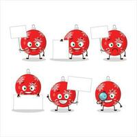 jul boll röd tecknad serie karaktär föra information styrelse vektor