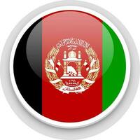 glänzend Afghanistan Flagge Taste. vektor