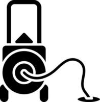 Glyphe Vakuum Reiniger Symbol im schwarz und Weiß Farbe. vektor