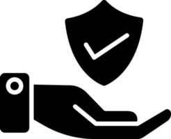 Pflege oder Sicherheit Glyphe Symbol. vektor