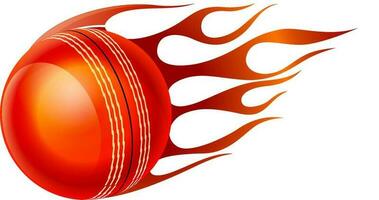glänzend Illustration von flammend Kricket Ball. vektor