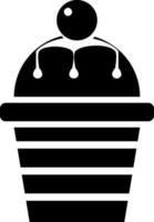 Glyphe Symbol von Cupcake im schwarz und Weiß Farbe. vektor