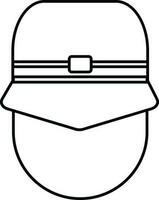 Helm Symbol zum Feuer Konzept im Illustration und Schlaganfall Stil. vektor