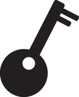 platt stil svart nyckel på vit bakgrund. glyf ikon eller symbol. vektor