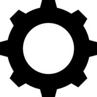 svart kugghjul ikon i platt stil. vektor