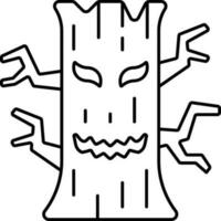 isoliert Monster- Baum Symbol im schwarz Gliederung Symbol. vektor