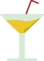 isolerat cocktail dryck glas ikon i platt stil. vektor