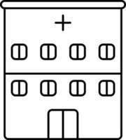 svart stroke illustration av sjukhus ikon. vektor