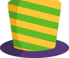 isolerat strippig topp hatt ikon i tricolor vektor