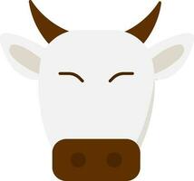 isoliert Kuh oder Stier Gesicht Symbol im eben Stil. vektor