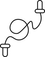 hoppa eller Hoppar rep ikon i svart linje konst. vektor