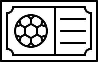 Fußball Spiel Fahrkarte Symbol im schwarz Umriss. vektor