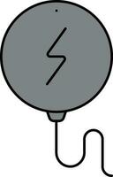 trådlös laddare platt ikon i grå Färg. vektor