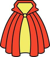 Illustration von rot und Gelb Farbe Kap Symbol im eben Stil. vektor