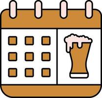 vektor illustration av öl glas symbol på kalender.