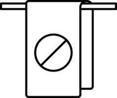 isolerat förbjuda handduk ikon i linje konst. vektor