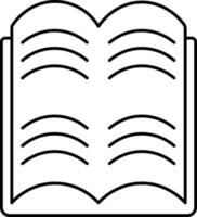 linje konst öppen bok ikon eller symbol. vektor
