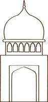 platt linje konst illustration av moskén. vektor
