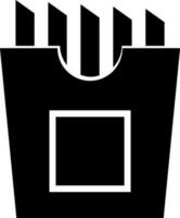 glyf ikon av franska frites i svart och vit Färg. vektor