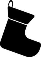 schwarz und Weiß Symbol von hängend Socke im eben Stil. vektor