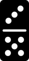 schwarz und Weiß Domino Symbol im eben Stil. vektor