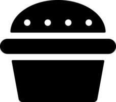 Muffin Symbol im schwarz und Weiß Farbe. vektor