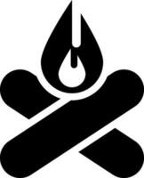 Glyphe Illustration von Lagerfeuer Symbol oder Symbol. vektor