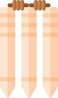 cricket stubbar ikon i orange och brun Färg. vektor