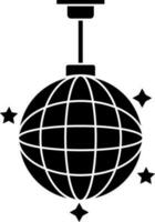 Disko oder Party Ball Symbol im schwarz und Weiß Farbe. vektor
