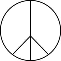 svart översikt fred symbol på vit bakgrund. vektor
